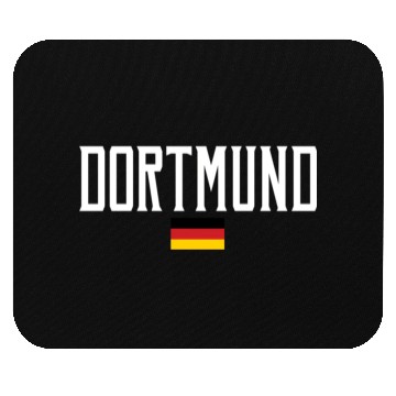 Discover Dortmund Germany Flag White Text Mouse Pads