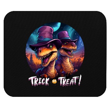 Discover Halloween Dinosaur Velociraptor Trick or Treat Mouse Pads