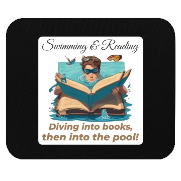 Discover Bookish Splash Swimmer Book Lover Mouse Pads