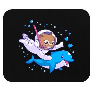 Discover Undersea cat and dolphin Mouse Pads