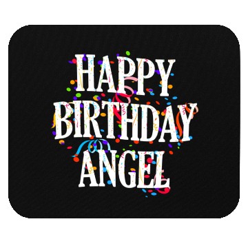 Discover Happy Angel First Name Colorful Bday Mouse Pads