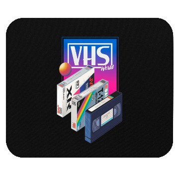 Discover 80s T ShirtVHS world Mouse Pads