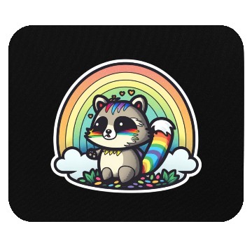 Discover Weird Rainbow Raccoon Mouse Pads