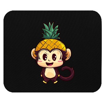 Discover Tropical monkey with pineapple helmet Mouse Pads