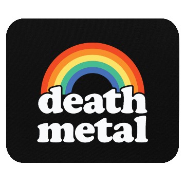 Discover Funny Death Metal Design: Rainbow Riot Mouse Pads