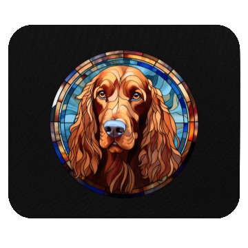 Discover Irish Setter Dog Breed Watercolor Glass Mouse Pads