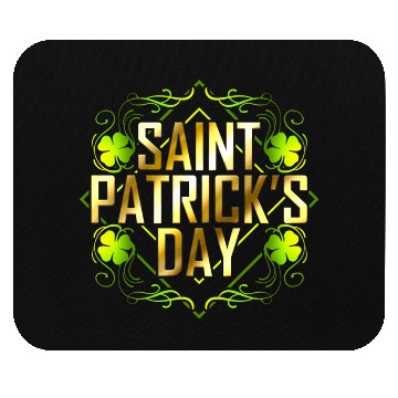 Discover Green Shamrock And Golden Lettered Saint Patricks Mouse Pads