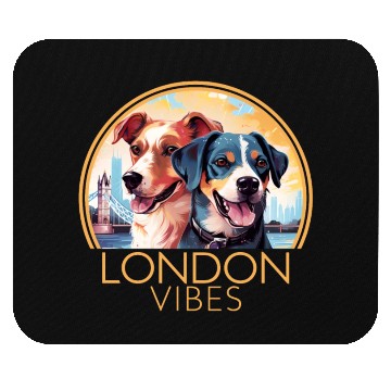 Discover London Vibes England Cute Dogs Dog Lovers Mouse Pads