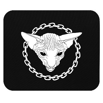 Discover Mad White Sphynx Cat Mouse Pads
