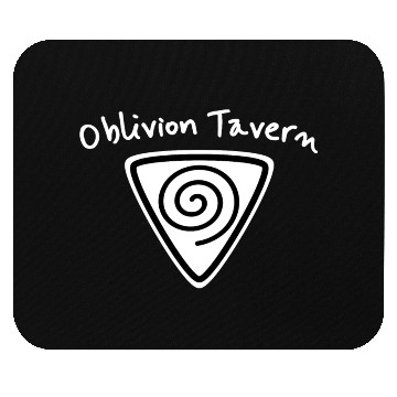 Discover Oblivion Tavern Logo White Mouse Pads