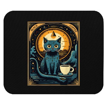 Discover Black Coffee Cat Tarot Card Occult Mouse Pads