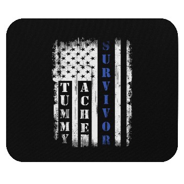 Discover Tummy Ache Survivor Us Flag Stomachache Ibs Funny Mouse Pads