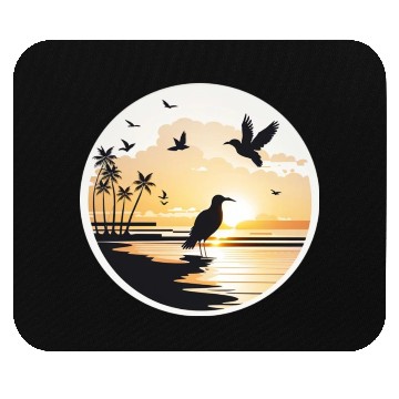 Discover the beach sunset birds Mouse Pads