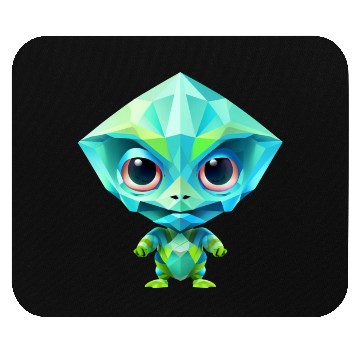 Discover Alien Extraterrestrial Green Polygon Mouse Pads