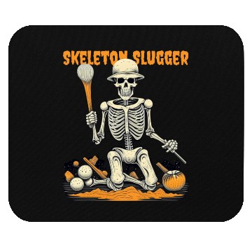 Discover Skeleton Slugger Halloween Mouse Pads