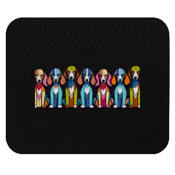 Discover Beagles - Colorful Artistic Design Mouse Pads