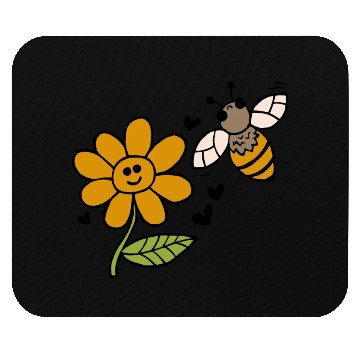 Discover Bee And Flower Love Mouse Pads