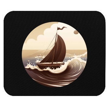 Discover Chocolate Sailboat at Sunset Mouse Pads