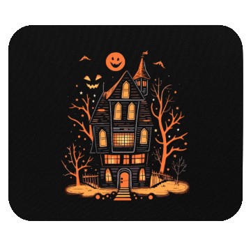Discover Haunted House Halloween Mouse Pads, Spooky Mansion