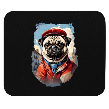 Discover Pug's British Adventure Mouse Pads