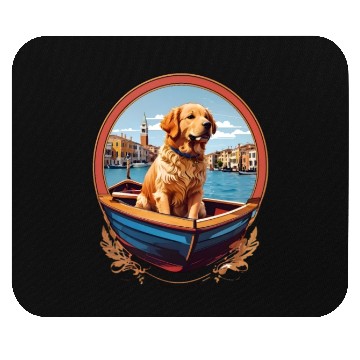 Discover Golden Retriever's Venice Voyage Mouse Pads