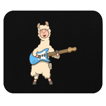 Discover Comic Llama Plays Electric Guitar Mouse Pads