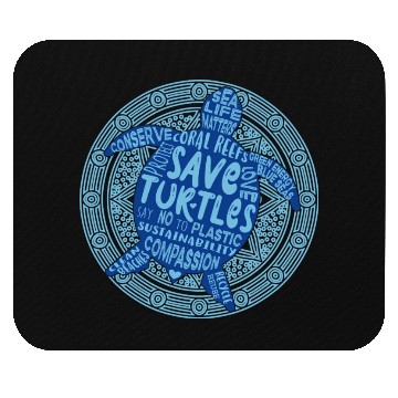 Discover Save The Turtles Blue Boho Mouse Pads