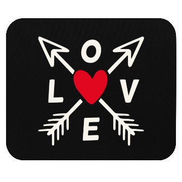 Discover Love With Arrows And Red Heart Mouse Pads