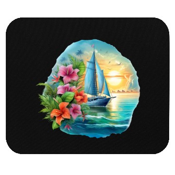 Discover Sailing Ship Sailing Orchids Flowers Sailboat Mouse Pads