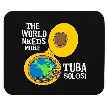 Discover Tuba Solos White Text Mouse Pads