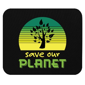 Discover Save Our Planet Retro Sunset Green Mouse Pads