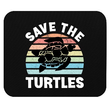 Discover Save The Turtles Sea Turtle Retro Sunset Mouse Pads
