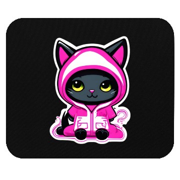 Discover Cute cat in pink pajamas Mouse Pads