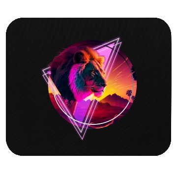 Discover Synthwave desert Lion Mouse Pads