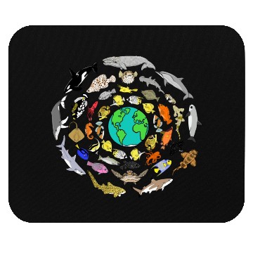 Discover World Oceans Day Sea Life Mouse Pads
