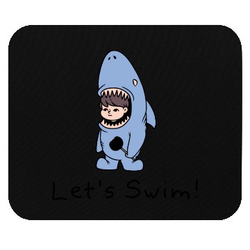 Discover Lets Swim Shark Kid Mouse Pads