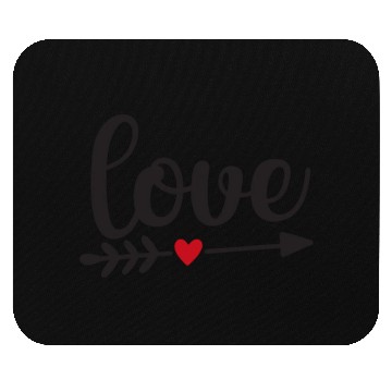 Discover Love With Arrow And Red Heart Mouse Pads