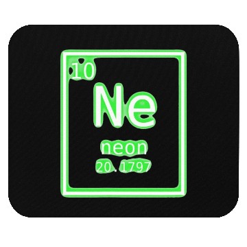 Discover Neon Element Green Periodic Table Chemistry Nerd Mouse Pads