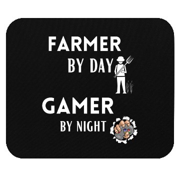 Discover Funny Farmer Farmer By Day Gamer By Night Funny Mouse Pads