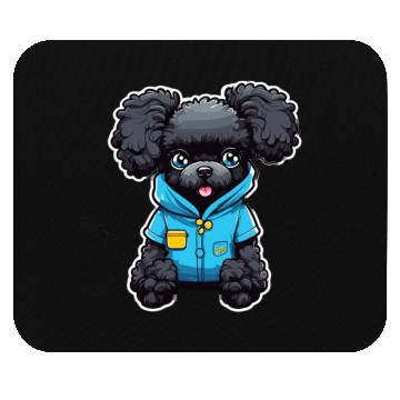 Discover Poodle in Blue Pajamas Mouse Pads