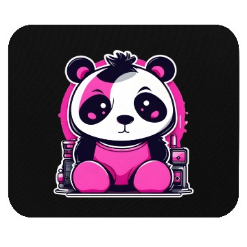 Discover Punk Panda In Pink Mouse Pads