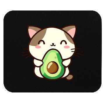 Discover Cat with avocado Mouse Pads