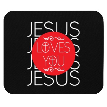 Discover Jesus ;oves You Christian Christmas Mouse Pads