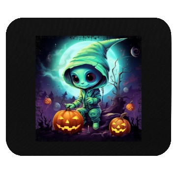 Discover Alien Halloween: Green Extraterrestrial with Mouse Pads