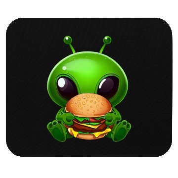 Discover Alien with Cheeseburger Mouse Pads