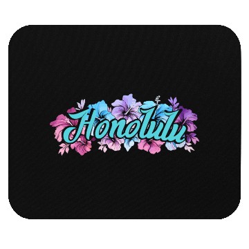 Discover Honolulu Hawaii Hibiscus Mouse Pads