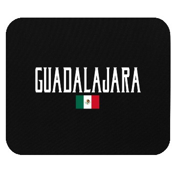 Discover Guadalajara Meco Flag White Text Mouse Pads