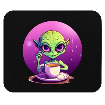 Discover midnight Coffee: The Green Alien Drinker Mouse Pads