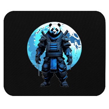 Discover Panda Shadowblade: Ninja Samurai Elegance Mouse Pads