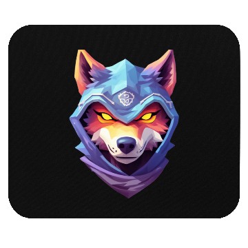 Discover Hooded Alpha Wolf Ninja: Leader of the Night Mouse Pads